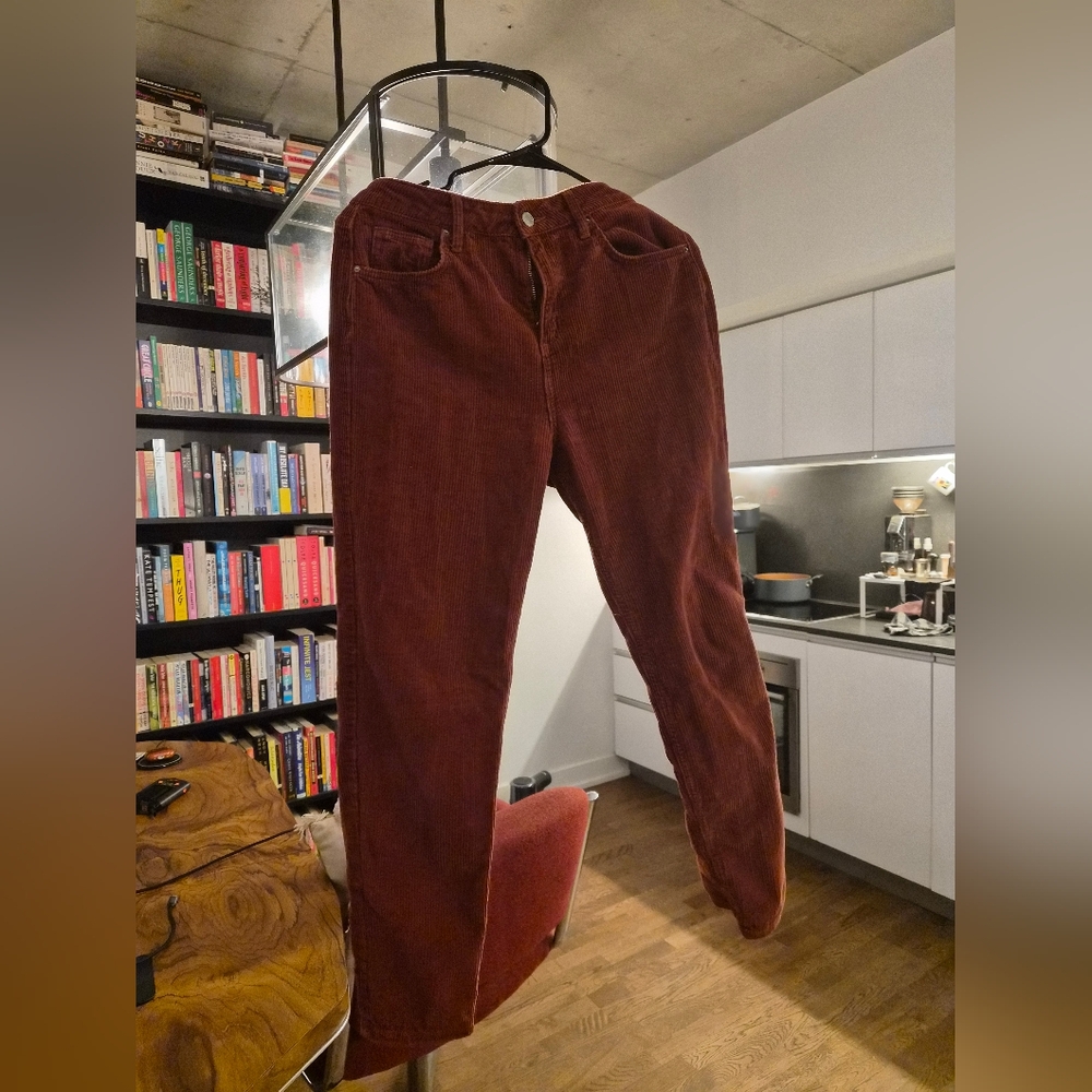 Denim&Co Women's Straight Leg Corduroy Jeans - Rich Brown